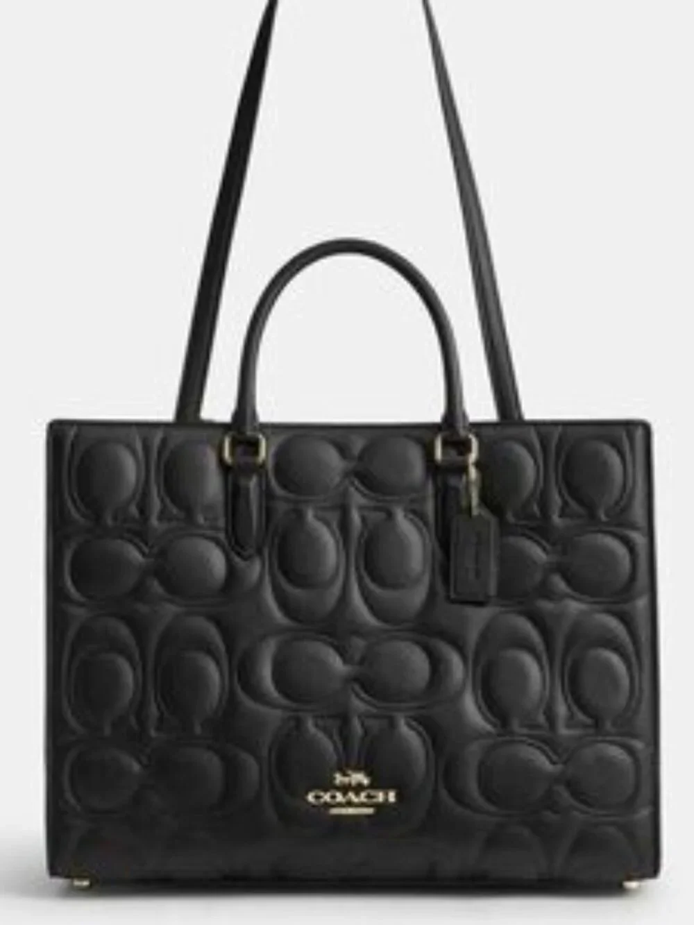 Coach Maggie Black Embossed Tote Bag - Picture 6 of 6